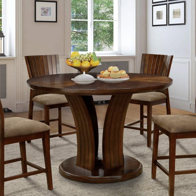 Wrought Studio Galbaugh Counter Height Solid Wood Dining Table | Wayfair